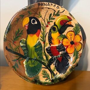 Hand-Painted Tropical Bird Plate